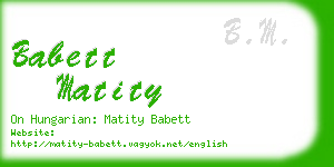 babett matity business card